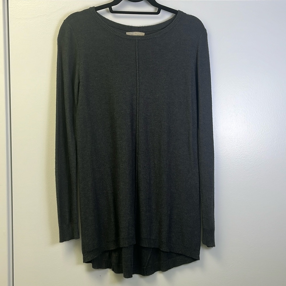 Joan Vass Women’s Oversized Zipper Sweater Gray size medium